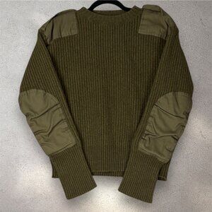 Dscp Valor Collection Size 48 Military Green Wool Ribbed Sweater w/ Epaulettes